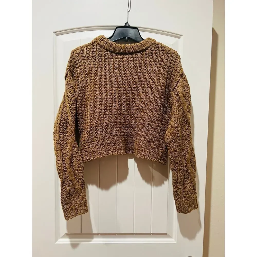 NWT❤️Free People Women Cutting Edge Cotton Cable Sweater szXS